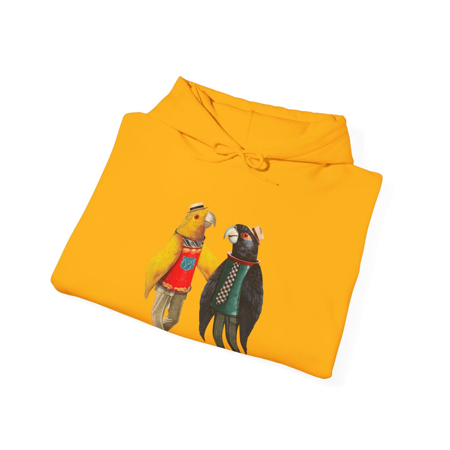 Hooded Sweatshirt Love Birds Parrots Couple Illustrations