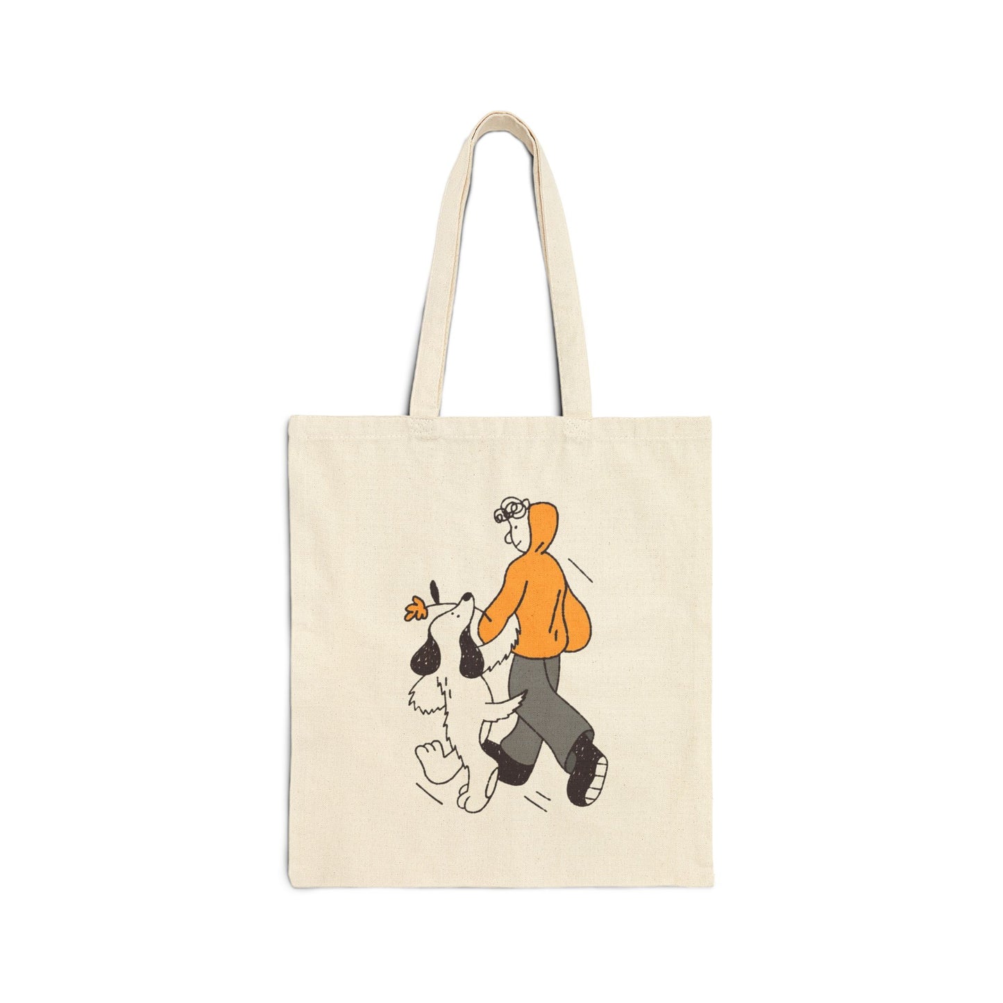Cute Illustrated Cotton Canvas Tote Bag, Eco-Friendly Shopping Bag, Gift for Pet Lovers, Beach Tote, Everyday Carryall