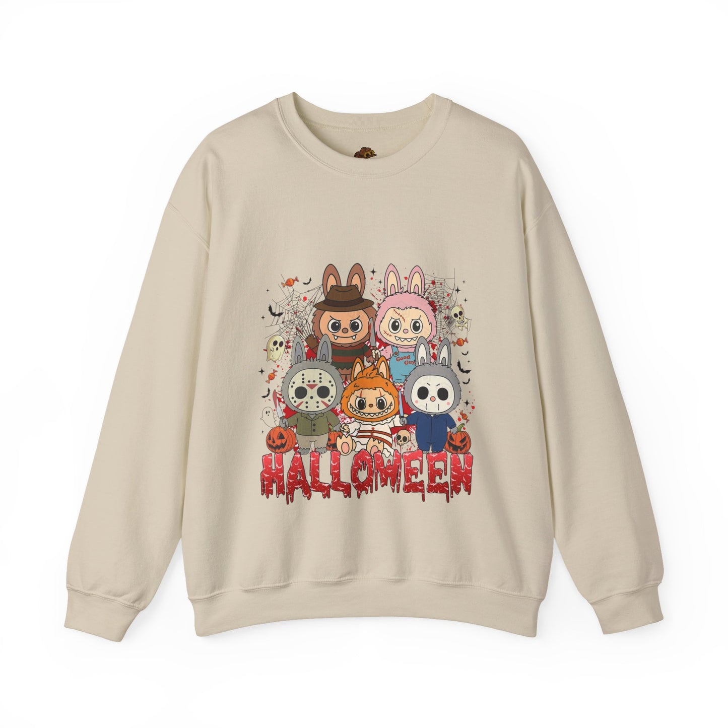 Labubu Halloween Sweatshirt, Cute Monster Costume Pullover, Trick or Treat Jumper, Spooky Cartoon Sweater, Unisex Monster Hoodie