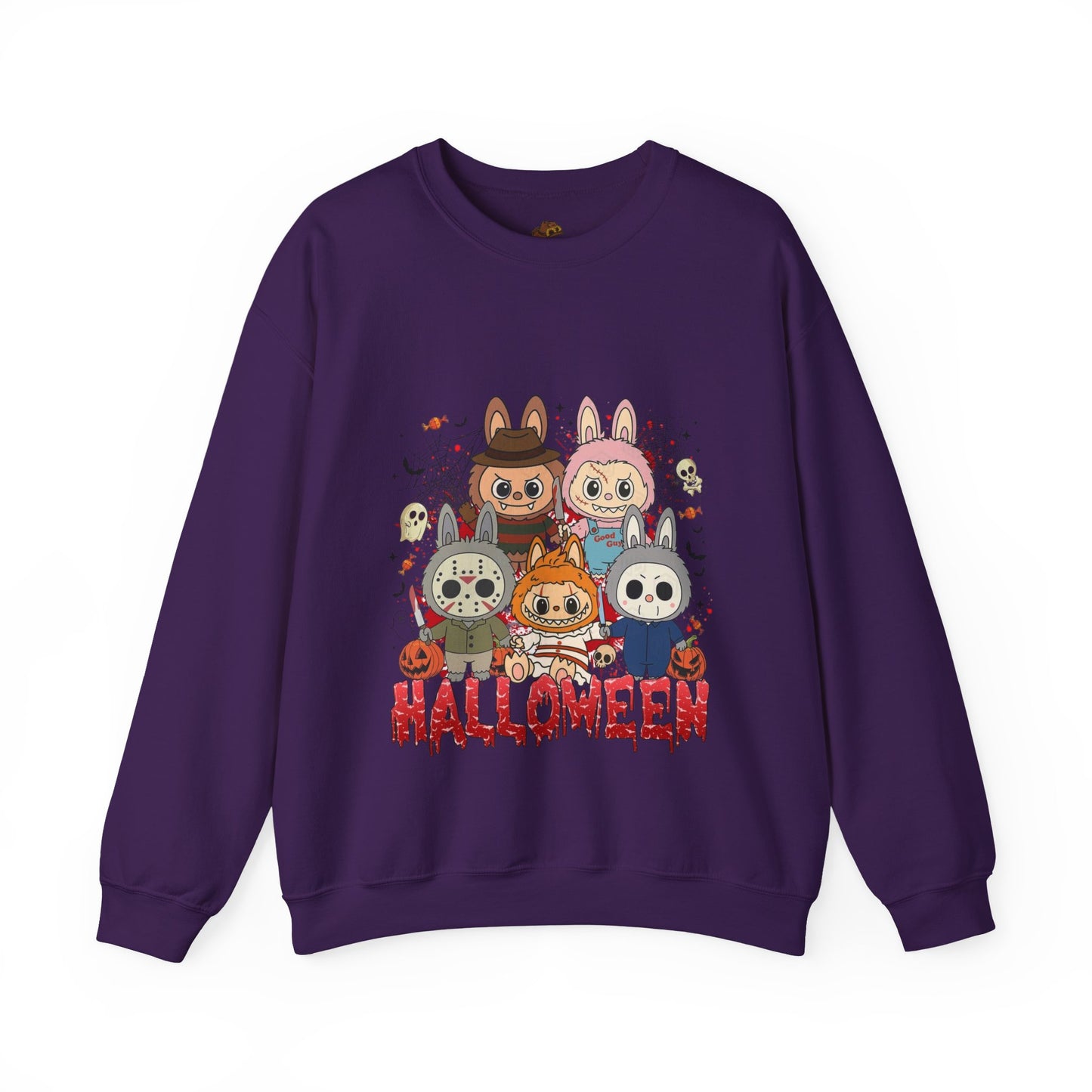Labubu Halloween Sweatshirt, Cute Monster Costume Pullover, Trick or Treat Jumper, Spooky Cartoon Sweater, Unisex Monster Hoodie