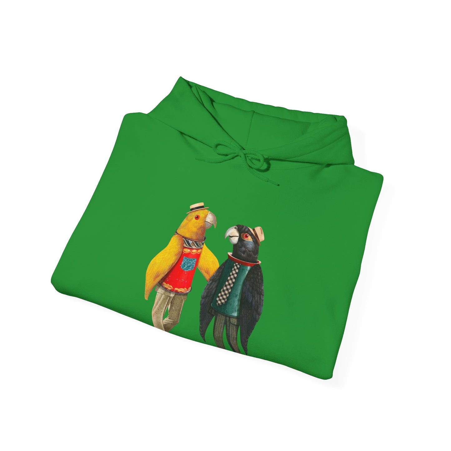 Hooded Sweatshirt Love Birds Parrots Couple Illustrations