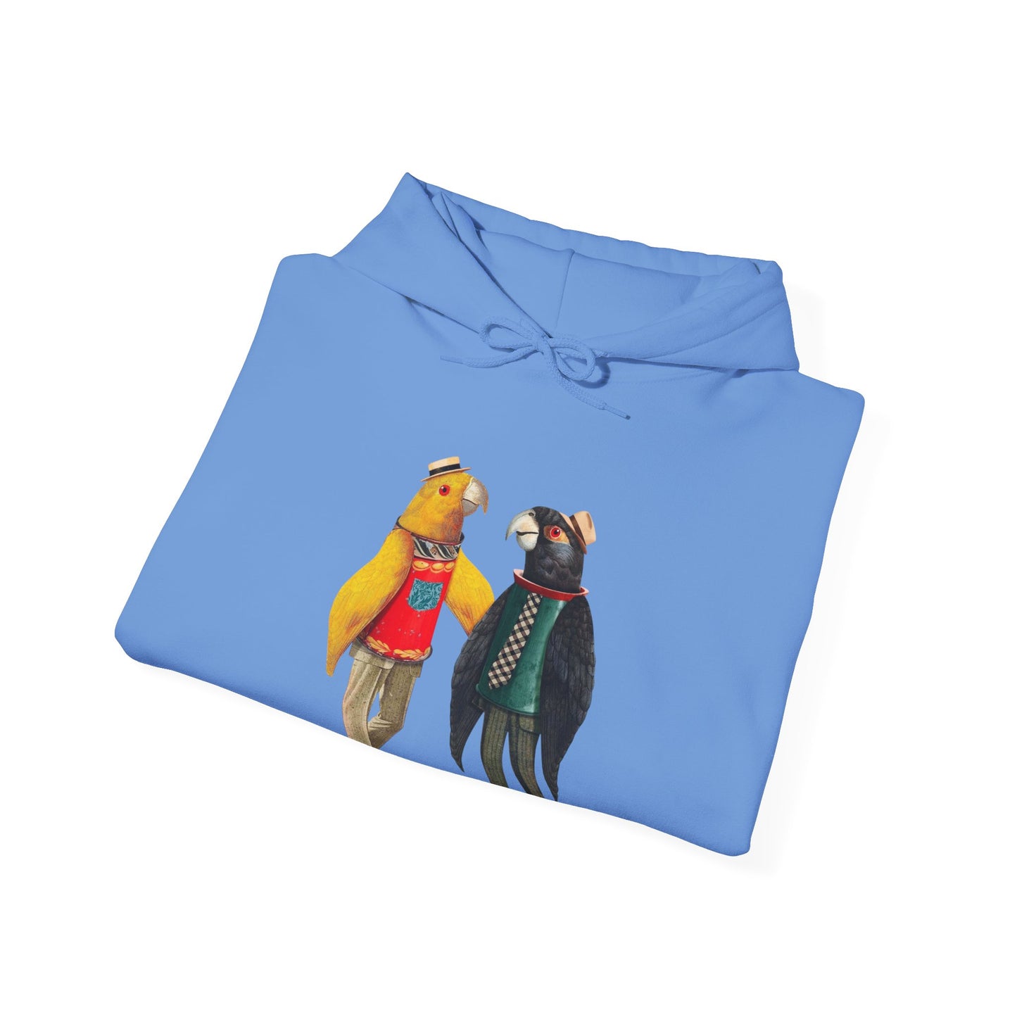 Hooded Sweatshirt Love Birds Parrots Couple Illustrations