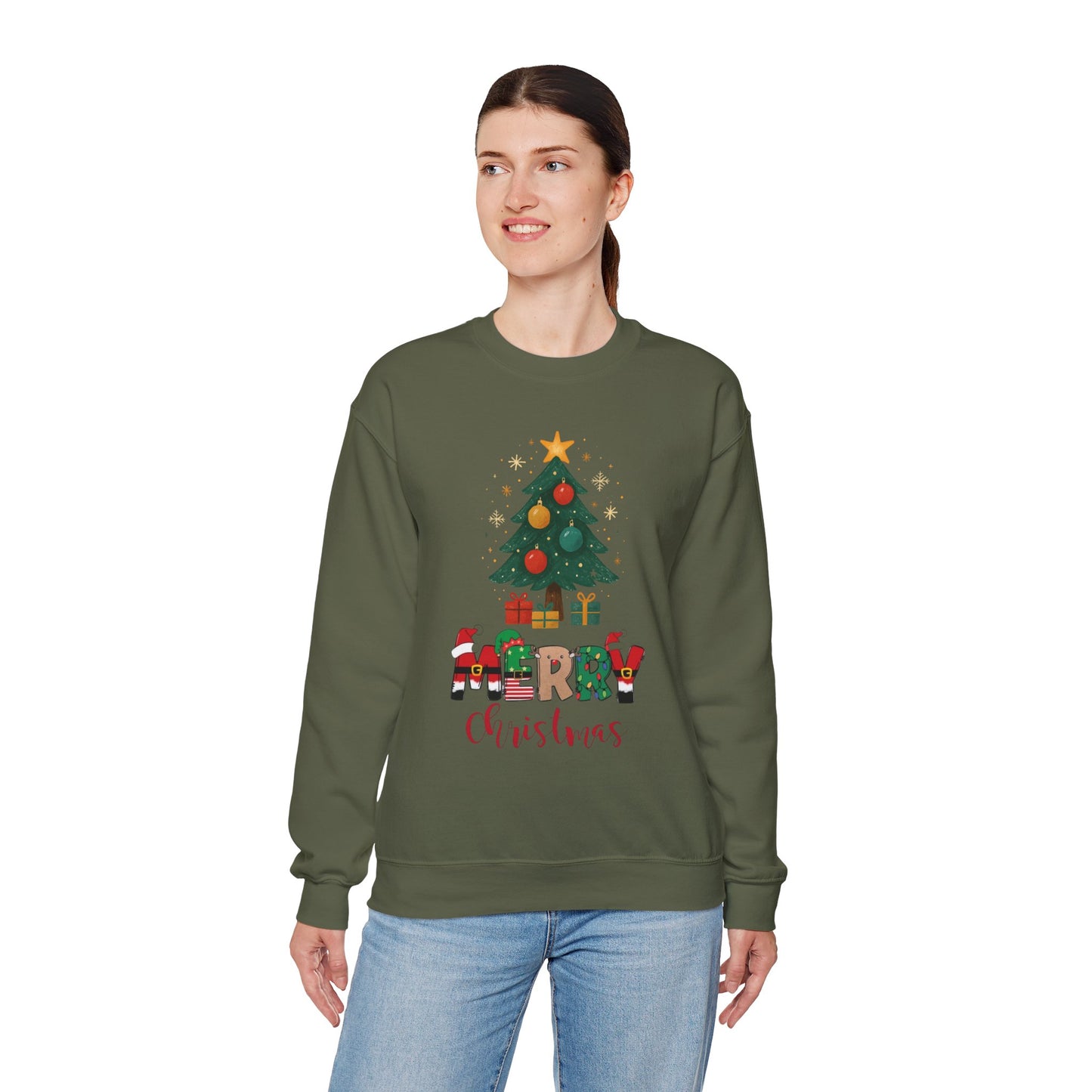 Unisex Christmas Vibes Crewneck Sweatshirt, Christmas outfit Holiday Vibes