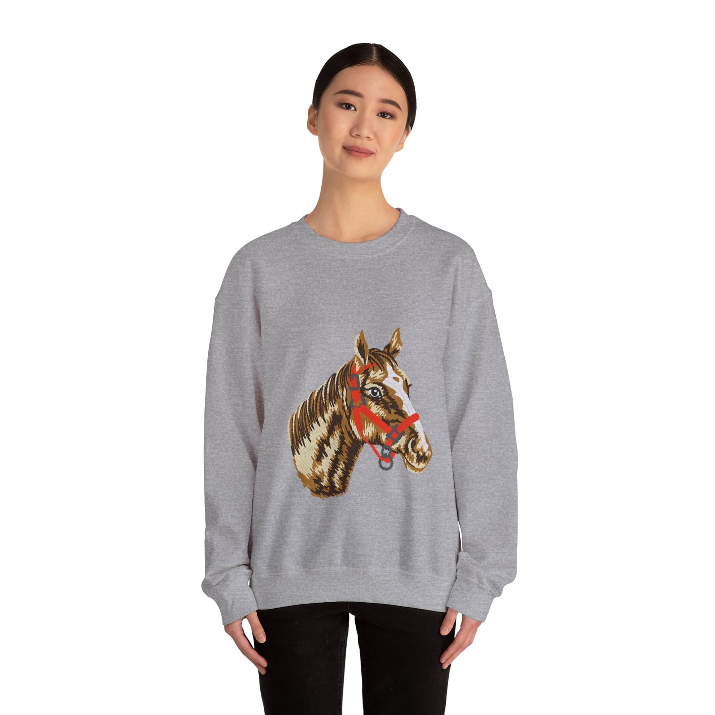 Horse Painting Heavy Blend Sweatshirt, Equestrian Art Apparel, Horse Lover Gift, Hand Painted Horse Design, Equine Sweatshirt