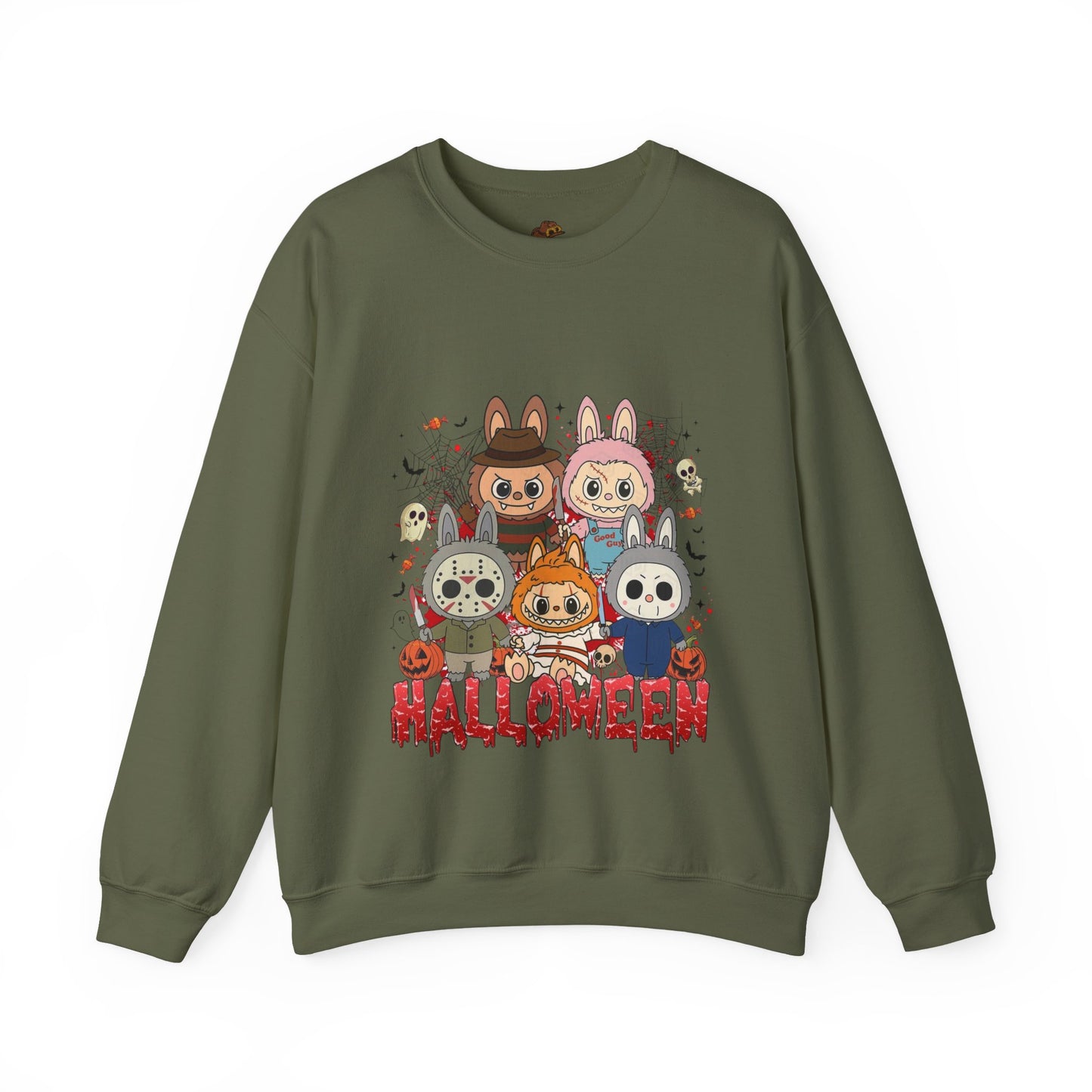 Labubu Halloween Sweatshirt, Cute Monster Costume Pullover, Trick or Treat Jumper, Spooky Cartoon Sweater, Unisex Monster Hoodie